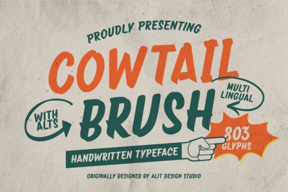 Cowtail Brush Typeface: Elevating Editorial Design with Vintage Charm
