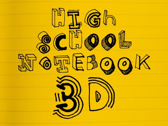 High School Notebook 3d: A Nostalgic Typeface for Editorial Design